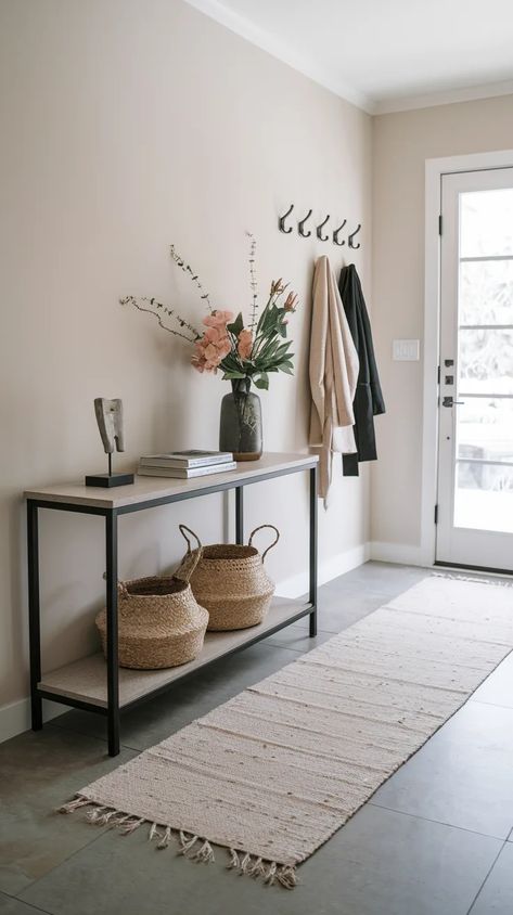 Transform Your Entryway with Stylish, Practical Decor Minimalist Entryway Ideas, Minimal Entryway, Entryway Apartment, Eclectic Entryway, Bedroom Bench Modern, Chic Entryway, Minimalist Entryway, Stylish Entryway, Beautiful Entrance