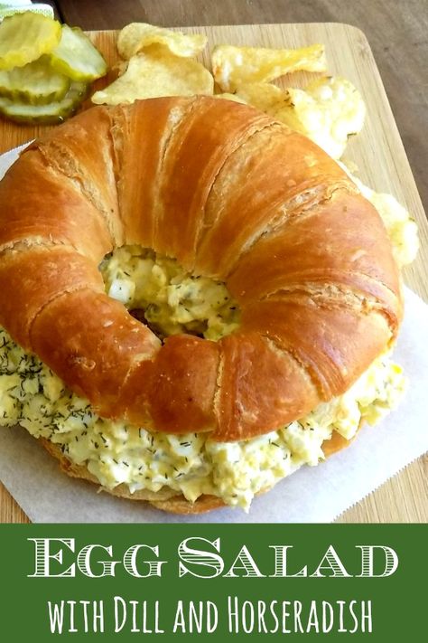 Egg Salad with Dill and Horseradish - My Homemade Roots Egg Salad With Dill, Bacon Egg Salad, Egg Salad Recipe Easy, Horseradish Recipes, Salad With Dill, Keto Egg Salad, Egg Salad Recipe Healthy, Classic Egg Salad Recipe, Deviled Egg Salad