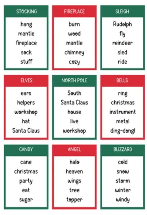 Christmas Taboo Printable Free, 20s Christmas, Funny Christmas Party Games, Fun Sheets, Christmas Eve Games, December Ideas, Fun Family Christmas Games, Celebrate Jesus, Diy Kid Activities