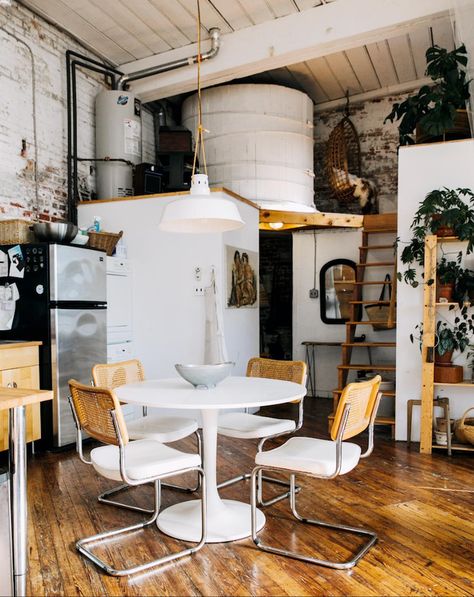 Home Atelier, Small Kitchen Tables, Artist Loft, Textile Factory, Marcel Breuer, Kitchen Table Settings, Loft Apartment, Bedroom Loft, Floor To Ceiling Windows