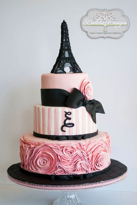 I made this Parisian cake to go along with a Paris theme party I put together for my daughter’s 9th birthday. Paris Birthday Cakes, Parisian Cake, Glamour Cake, Bolo Paris, Paris Themed Cakes, Eiffel Tower Cake, Cake Paris, Rodjendanske Torte, Paris Cakes