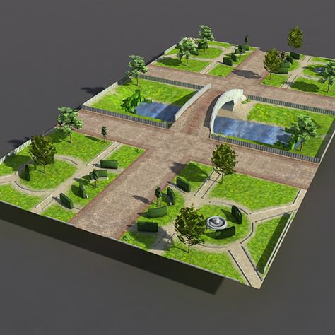 Low poly Park. 3D model of a city. #3D #3DModel #3DDesign #city #garden #grass #nature #park #tree Public Park Design, Farming Garden, House Garden Landscape, Beautiful Gardens Landscape, Park Wallpaper, Landscape Architecture Plan, Tree Model, Landscape Architecture Drawing, Zen Garden Design