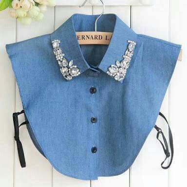 Fake Collar Outfit, Collar Outfits, False Collar, Creative Women, Denim Pattern, Fake Collar, Half Shirts, Detachable Collar, Denim Patterns