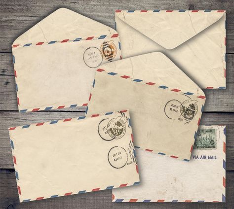 Vintage Air Mail Envelopes Printables https://etsy.me/2If8T3p Envelopes Printable, Spell Cards, Printable Envelope, David Fincher, Pen Pals, Journal Supplies, Vintage Air, Etsy Business, Digital Collage Sheets