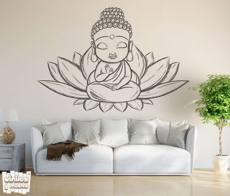 Buddha Painting On Wall, Wall Mandala Art, Mandala Wall Painting, Switch Board Painting, Buddha Wall Painting, Aesthetic Decor Ideas, Simple Wall Paintings, Buddha Drawing, Switch Board