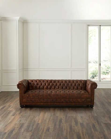 HG4BM Old Hickory Tannery Odian Leather Chesterfield Sofa, 93" White Chesterfield Sofa, Brown Chesterfield Sofa, Vintage Chesterfield Sofa, Leather Sleeper Sofa, Old Hickory Tannery, Quilted Sofa, Leather Chesterfield Sofa, Leather Chesterfield, Old Hickory