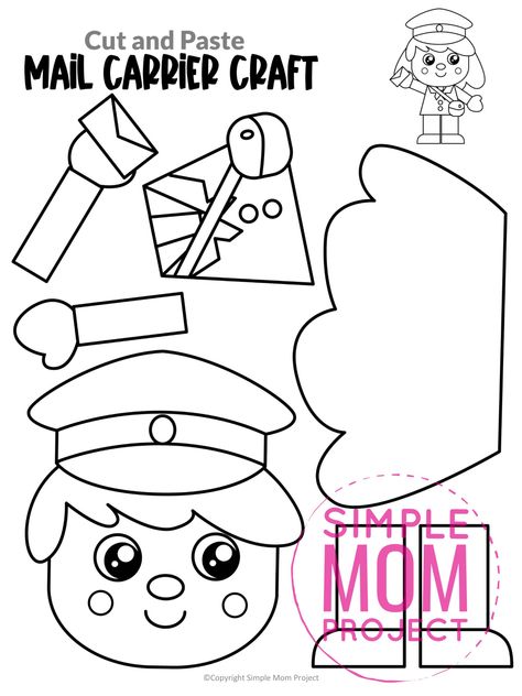 Do your kids love going with you to the post office? They love being big helpers, don’t they? As you and your preschool, toddler or kindergarten students work through their community helper unit, use our mail carrier craft template. It is a great way to teach all things a mail carrier does. Click and download the free printable mail carrier craft today. Mail Carrier Craft, Mailman Crafts, Community Helper Craft, Community Helpers Math, Community Helpers Preschool Crafts, Community Helper Lesson, Mail Craft, Community Helpers Crafts, Community Helpers Unit