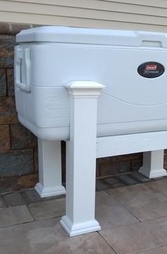 How to make a PVC Cooler Stand. www.DIYeasycrafts.com Diy Cooler Stand, Wood Cooler, Diy Cooler, Patio Cooler, Cooler Stand, Outdoor Cooler, Pool Waterfall, Diy Pool, Outdoor Diy Projects