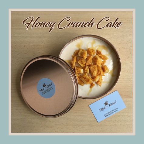 Medi’s Honey Crunch Cake, also Now in Tin Cans😊 Honey Crunch, Bake Cakes, Bakery Products, Boxed Cake, Crunch Cake, Cake Packaging, Product Shoot, Floral Baby Shower Invitations, Tin Cans