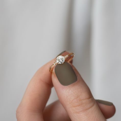 Classy Engagement Ring, Small Engagement Rings, Dainty Wedding Ring, Melanie Casey, Cute Engagement Rings, Elegant Engagement Rings, Future Engagement Rings, Basket Setting, Round Engagement Rings