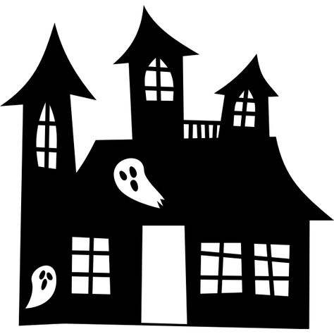 Haunted house silhouette House Svg Free, Haunted House Silhouette, Haunted House Clipart, Haunted House Svg, Haunted House Drawing, Strašidelný Halloween, Haunted Mansion Halloween, Scary Houses, House Silhouette