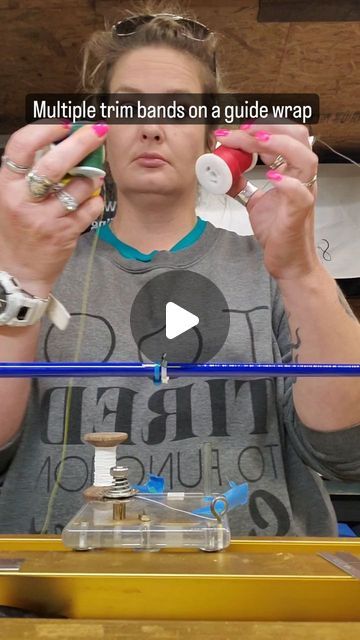 Mary Christy on Instagram: "How to add trims bands to the beginning of a guide wrap   #thedecorativestudio #thesouthernrodbuilders #thewomensrodbuildingalliance #americantacklecompany #mudholecustomtackle #threadcentral #guidewraps #customrodbuilding #customfishingrods #customrodbuilder #guidewraps #builtnotbought" Custom Fishing Rods, Rod Building, Custom Rods, Fishing Rods, Fly Rods, Print Decals, Fishing Rod, The Beginning, Fishing