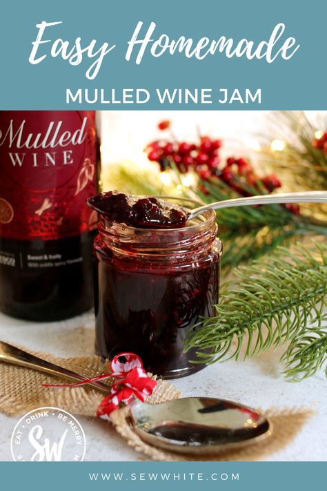 This mulled wine jam is the most delicious and easy to make preserve for a Christmas breakfast or brunch. Mulled wine jam / jelly is full of festive flavours and is also perfect for filling cakes, mixing into porridge or slathered on toast. It also makes a great edible Christmas gift. Mulled Wine Jelly, Wine Jam, Homemade Mulled Wine, Diy Christmas Gifts Food, Diy Edible Gifts, Edible Holiday Gifts, Fruit Jam Recipes, Wine Jelly, Edible Christmas Gifts