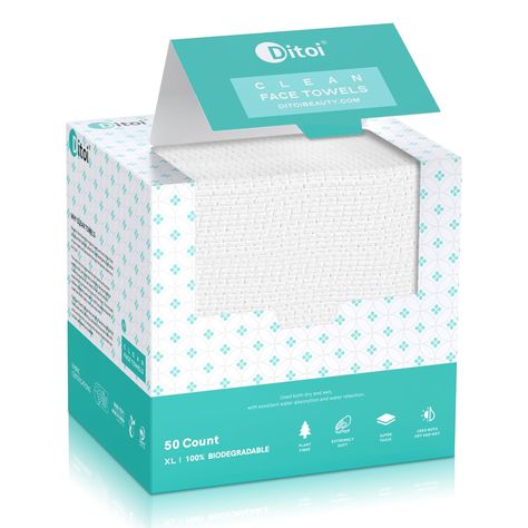 Disposable Face Towels, Biodegradable Facial Towels, Super Soft and Thick Clean Towels XL, Makeup Remover Dry Wipes, Face Cloths for Sensitive Skin, 10"×12" 50 Count (1 Pack) Tik Tok Famous, Facial Tissues, Facial Wipes, Washing Your Face, Makeup Remover Wipes, Clean Towels, Purple Shampoo, Soft Makeup, Products To Buy