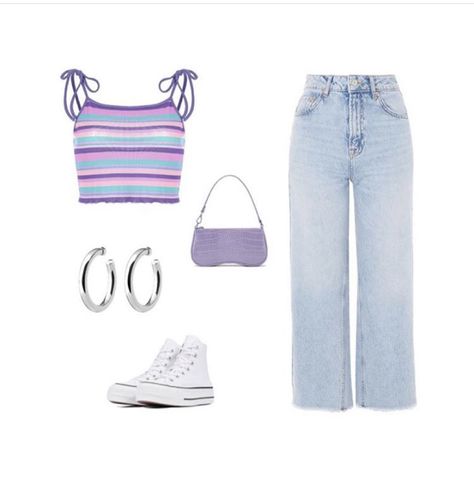 Kpop Outfits Summer, Casual Kpop Outfits, Violet Outfit Ideas, Violet Outfit, Smart Casual Women Outfits, Girly Boho, Stylish Fall Outfits, Clothes Korean Style, Purple Outfits