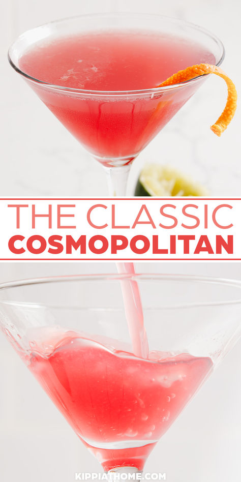 pink cocktail (cosmopolitan) in a martini glass with a twist of lemon The Best Cosmopolitan Recipe, Batch Cosmopolitan Recipe, Vodka Cosmopolitan, Cosmopolitan Drink Recipe, Healthy Detox Drinks, Mexican Mule, Lemonade Cocktails, Cosmopolitan Drink, Cosmopolitan Recipe