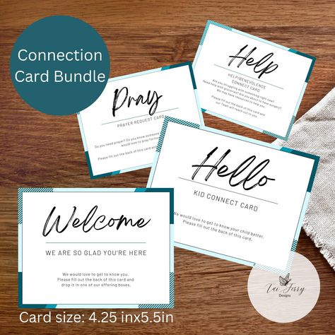 Connect Cards For Church, Church Welcome Center, Market Signage, Church Marketing, Fish Farm, Welcome Card, Church Graphic Design, Church Ideas, Calling Cards