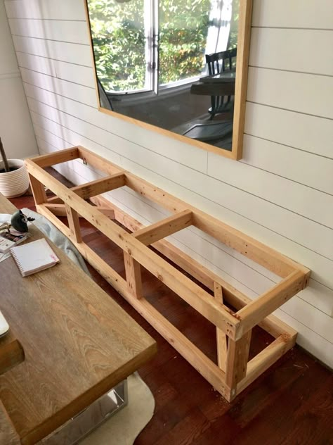 Table Bench With Storage, Diy Dining Table Bench, Built In Dining Bench, Breakfast Nook Banquette, Bench Seat With Storage, Diy Banquette, Dining Bench With Storage, Dining Table Bench Seat, Diy Breakfast Nook