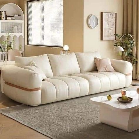 Sofa Design Ideas ✨️ #sofadesigns #sofacumbed #sofadesign #sofa #livingroomdesign #Interiors #design #sofaliving #homedesignsdworld #explorepost #explorepage #viralpost🤘💞 #makeuphack #indianfoodie #sleevesdesign #sharemarket #glowingskin Funky Sofa, Brown Fabric Sofa, High Sofas, Decor Salon, Modern Sofa Living Room, Sofa Brown, Faux Leather Sofa, Comfy Seating, Brown Leather Sofa