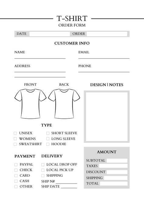 Purchase order form