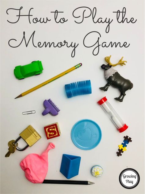 How to Play the Memory Game - challenge visual-spatial working memory skills.  #workingmemory #executivefunction #visualmemory Memory Games For Kindergarten, Memory Boosting Activities, Working Memory Games, Memory Games Printable, Memory Tray Game, Executive Functioning Games, Working Memory Activities For Kids, Visual Memory Activities, Auditory Memory Activities