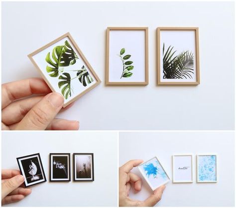 Miniature Picture Frames, Mini Picture Frames, Dollhouse Bedroom, Dollhouse Miniatures Diy, Barbie Doll House, Modern Dollhouse, Amazon Gift Card Free, Miniature Diy, Barbie Diy