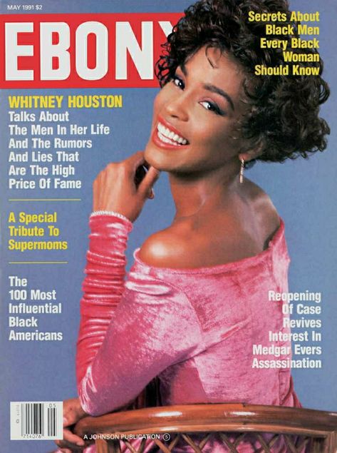 WHITNEY HOUSTON | EBONY MAGAZINE MAY,1991 COVER . PHOTOGRAPHED BY MONETA SLEET JR. Ebony Magazine Cover, Jet Magazine, Essence Magazine, Ebony Magazine, Black Magazine, Simpler Times, Vintage Black Glamour, Whitney Houston, Vintage Magazines