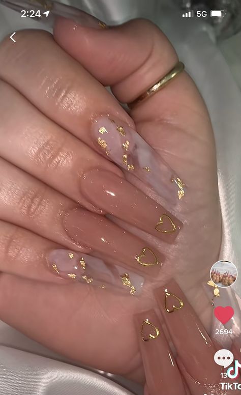 Red Nail Designs For Prom, Trendy Short Nail Designs, Gold Acrylic Nails, Girly Acrylic Nails, Long Acrylic Nails Coffin, Long Square Acrylic Nails, Unique Acrylic Nails, Acrylic Nails Coffin Short, Pink Acrylic Nails