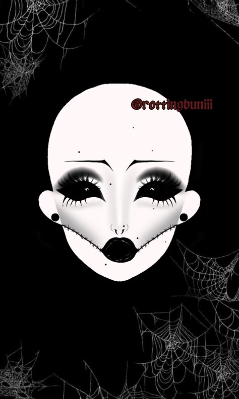 trad goth makeup look goth gyaru alt alternative Gore Vampire Makeup, Goth Makeup Round Face, Goth Makeup Template, Goth Makeup Halloween, Trad Goth Makeup Template, Makeup Sketch, Trad Goth Makeup, Goth Eye Makeup, Dark Makeup Looks