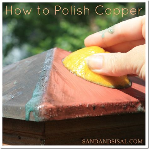 How to polish copper- totally naturally & effective! Clean Copper, How To Clean Copper, How To Polish Copper, The Homestead, Homestead Survival, Household Cleaning Tips, Diy Cleaners, Cleaning Recipes, Cleaners Homemade