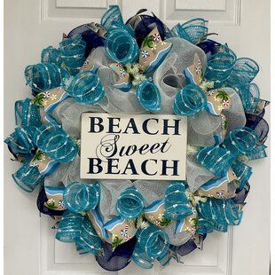 Wreath Indoor, Shell Wreath, Beach Wreath, Lake Beach, Sail Boat, Welcome Wreath, Rope Design, Mesh Wreath, Halloween Signs