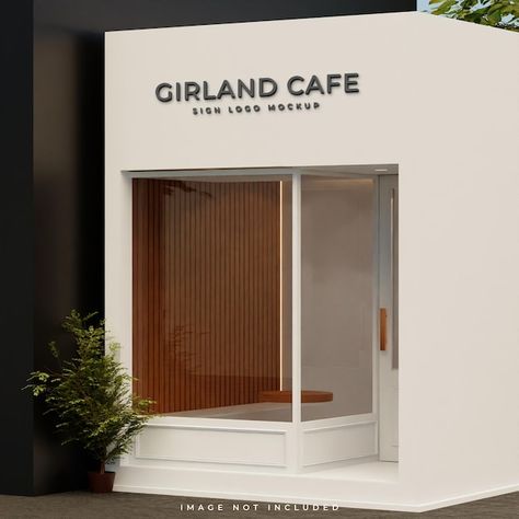 Mockup Building, Cafe Mockup, Store Mockup, Signage Mockup, Building Signage, Aesthetic Building, Signage Ideas, Clothing Store Interior, Cafe Sign