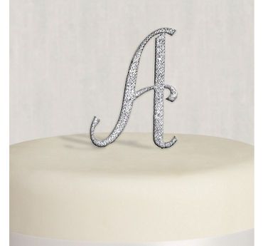 Rhinestone Silver Monogram A Cake Topper Cake Topper Wedding Monogram, Letter Cake Toppers, Funny Cake Toppers, Monogram Cake Toppers, Monogram Cake, Fall Wedding Cakes, Silver Monogram, Halloween Costume Shop, Kids Party Supplies