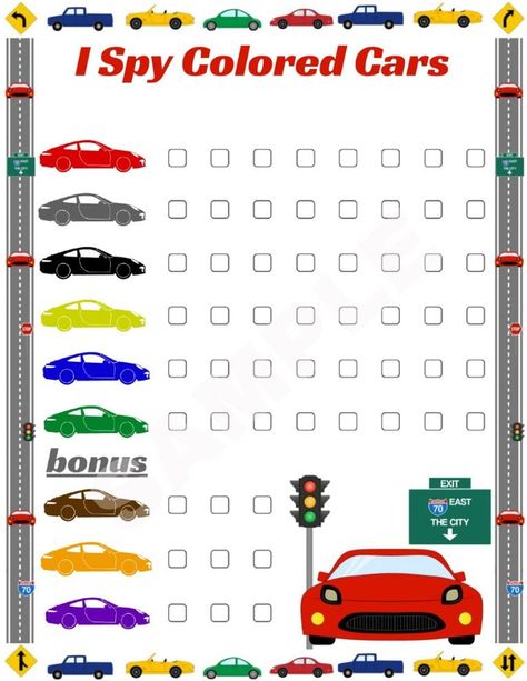 Car Games Printable, I Spy Road Trip Printable, Car Ride Printables, Car Games For Toddlers, Free Printable Road Trip Games, Road Trip Activities For Toddlers, Kids Road Trip Activities, Car Games For Adults, Things To Do On A Road Trip