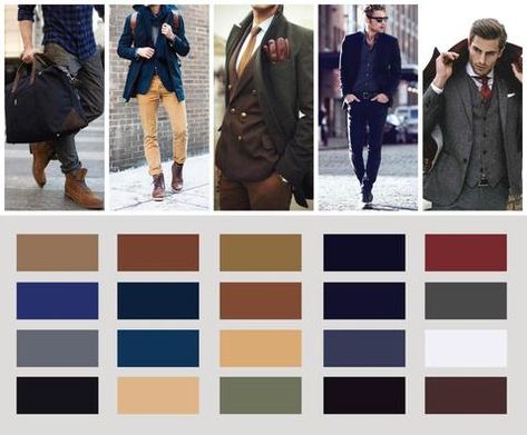 The Best Clothing Colour Combinations for Men – Percy Stride Color Matching Clothes, Wardrobe Color Guide, Best Color Combinations, Army Look, Color Forecasting, Winter Color Palette, Spring Outfits Men, Color Combinations For Clothes, Random Style