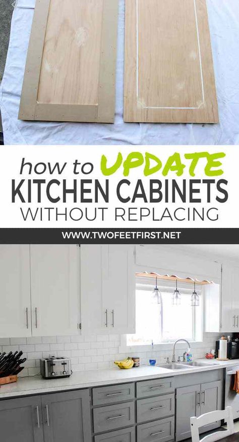 Are you looking for a kitchen makeover on a budget? Here is the PERFECT solution to update your cabinet doors with trim. Come see the DIY tutorial on how to give your a shaker style cabinet door for cheap. PS the before and after is amazing!! #twofeetfirst #kitchen #diy Kitchen Cabinets On A Budget, Kitchen Outside, Update Kitchen, Shaker Style Cabinet Doors, Update Kitchen Cabinets, Cheap Kitchen Cabinets, Best Kitchen Cabinets, Kitchen Glass, Diy Kitchen Remodel