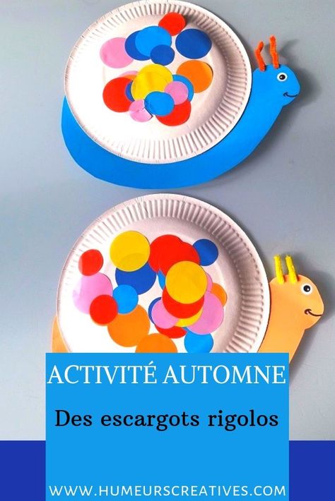 Une activité d'automne qui plaira aux enfants : décorer une assiette en carton avec des gommettes pour réaliser un escargot.  Un bricolage pour les petits qui permettra de développer leur motricité fine.  #bricolageescargot #activitéescargot #activitémanuelle #activitécréative #escargotassietteencarton #craftforkids #activitiesforkids #bricolagedautomne #bricolageautomne #activitésnounou #humeurscreatives Paper Plate Crafts For Kids, Daycare Crafts, Paper Plate Crafts, Plate Crafts, Toddler Art, Preschool Art, Animal Crafts, Summer Crafts, Spring Crafts