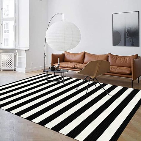 Black And White Carpet Living Room, Black And White Rug Living Room, Black White Carpet, Black And White Striped Rug, Carpet Black And White, Black And White Area Rug, Stripe Carpet, Black And White Rugs, Modern Outdoor Rugs