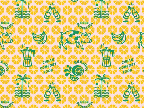 Cuban Restaurant Butcher Paper Pattern by Ashley Ozmint for Atlas Branding on Dribbble Paper Patterns Design, Cuban Restaurant, Butcher Paper, Paper Pattern, Graphic Design Inspiration, Pattern Paper, Global Community, Creative Professional, Pattern Design