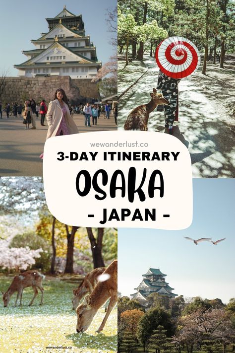 The Ultimate 3-Day OSAKA Itinerary | Japan Travel Guide (2023) | WeWanderlustCo Things To Do In Osaka, Osaka Itinerary, Osaka Travel, Japan Bucket List, Japan Holidays, Japan Osaka, Japan Itinerary, Japan Guide, Japan Vacation