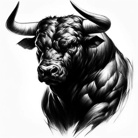 Bull Art Drawing, Ox Tattoo, Taurus Bull Tattoos, Bull Artwork, Gorilla Tattoo, Animal Tattoo Ideas, Bull Tattoos, Bull Art, Shiva Tattoo Design