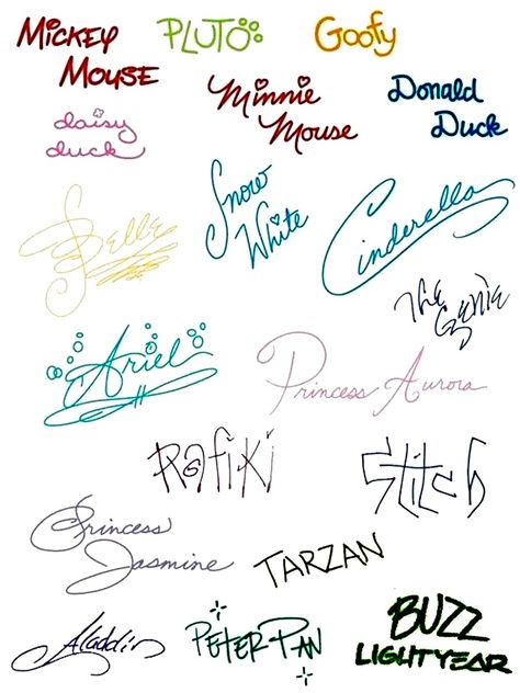 YOUR PINTEREST HAS NOW BEEN SIGNED BY DISNEY!! Character Signatures, Disney Signatures, Disney Amor, Disney Parque, Images Disney, Disney Life, Disney Lover, Disney Character, Disney Home