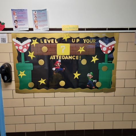 Perfect attendance board Attendance Boards For School, Attendance Bulletin Board Ideas Display, School Attendance Bulletin Board, Attendance Tracker Bulletin Board, Attendance Bulletin Board Ideas, Attendance Matters Bulletin Board, School Wide Attendance Bulletin Board, Attendance Board Ideas, Attendance Board