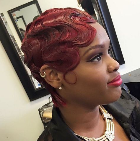 Finger Wave Updo Wedding, Finger Waves Short Hair, Finger Wave Hair, Finger Waves, Pin Up Hair, Short Bob Wigs, Hairstyle Gallery, Sassy Hair, Relaxed Hair