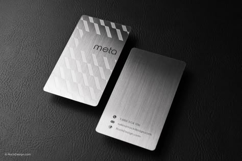 Modern minimalist laser spot color stainless steel business card template - Meta |  RockDesign Luxury Business Card Printing Credit Card Luxury, Luxury Credit Card, Credit Card Website, Metal Credit Card, Luxury Business Card, Clothing Labels Design, Credit Card Design, Metal Business Cards, Bank Design