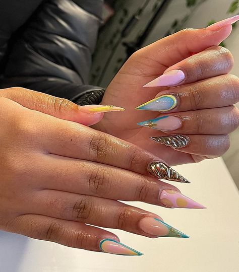 Stilleto Nails Designs, Acrylic Toe Nails, Hard Nails, Colored Acrylic Nails, Stiletto Nails Designs, Work Nails, Dope Nail Designs, Short Square Acrylic Nails, Exotic Nails