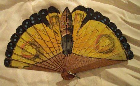 Art Nouveau Fan. 1900 Astral Sea, Framed Butterflies, Victorian Accessories, Chinese Fan, Antique Fans, Paper Fan, Vintage Fans, Hand Fans, Victorian Clothing