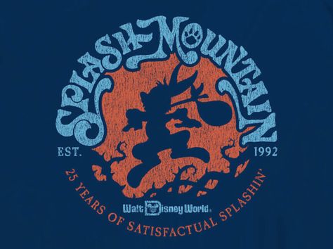 Celebrate 25 years of satisfactual splashin' with this Splash Mountain anniversary shirt Back In 1992, Vintage Disney Posters, 25 Years Later, Song Of The South, Disney Couple Shirts, Retro Disney, Splash Mountain, Disney Posters, Disney World Shirts