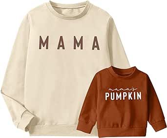 Matching Outfits Halloween, Mommy And Me Matching Outfits, Lovely Letter, Toddler Girl Fall, Mother Daughter Matching Outfits, Pumpkin Sweatshirt, Thanksgiving Baby, Mommy And Son