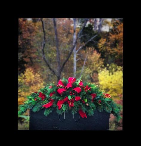 Winter Memorial Flowers, Cemetery Saddle, Headstone #everythingelse #religious @EtsyMktgTool #cemeterysaddle #headstoneflowers #decorations Christmas Cemetery Flowers, Headstone Flowers, Cemetary Decorations, Headstones Decorations, Gravesite Decorations, Flowers Winter, Grave Flowers, Cemetery Decorations, Grave Decorations